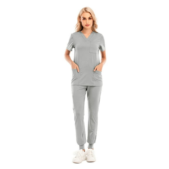 SHITINN Scrub Sets for Woman Nursing Working Uniform Set Suit Green Scrub Tops Women with Pants Cozy Fit Nursing Top Pants Set