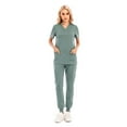 thumbnail image 1 of SHITINN Scrubs for Women Set Easy Care Uniforms Grey Scrub Top and Scrub Pants Quick Drying Nurse Shirt Pants Set, 1 of 5