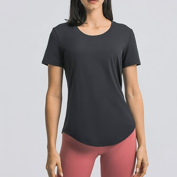 SHITINN Spring and Summer New Sheer Fit Sport Short Sleeve Women's Casual Versatile Outerwear for Short Sleeve Tunic Tops for Women Womens T-Shirts Womens Tees Loose Fit