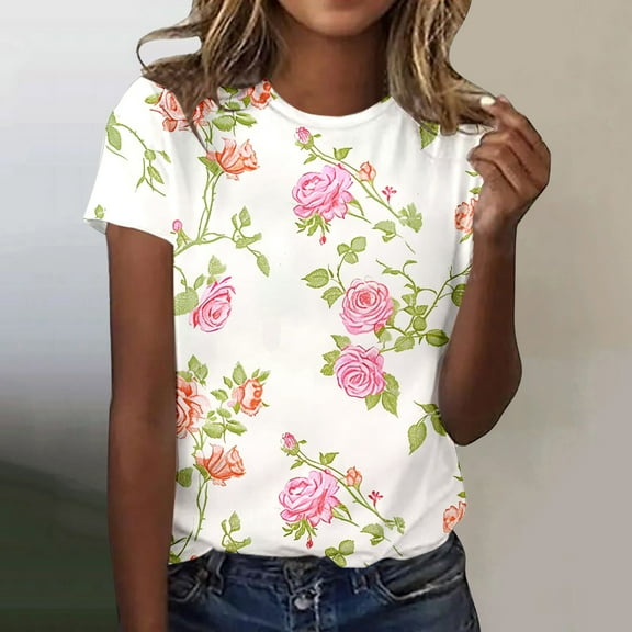 SHITINN St. Patrick's Day Print Short Sleeve T Shirt for Women Graphic Tee for Holiday Celebratio Womens Tshirt Short Sleeve Tunic Tops for Women Womens Summer Blouses