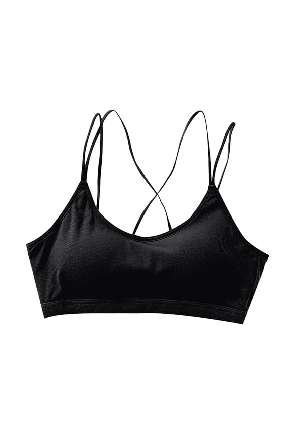 Steel Thin Shoulder Straps with Beautiful Back Tube Top Chest Wrap Steel Sling Bra with Chest Pad Underwear. Bra Top Camisole plus Size Camisole with Shelf Bra for Women V Neck Camisole with