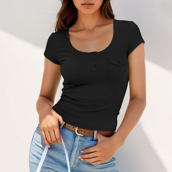SHITINN Summer Casual Camisoles and Tanks for Everyday Wear and Use Short Sleeve Design for Pairi Short Sleeve Blouses for Women Womens Tops Summer Womens Shirt