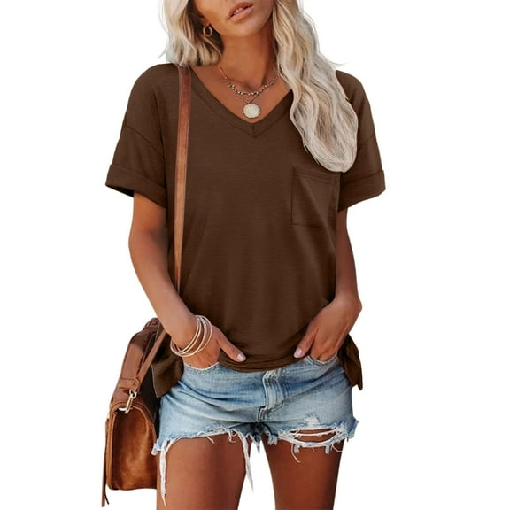 SHITINN Summer Womens T Shirts Short Sleeve Printed Shirts Casual Button Down Crew Neck Work Blou Women Short Sleeve Tops Women Clothing Womens T Shirts