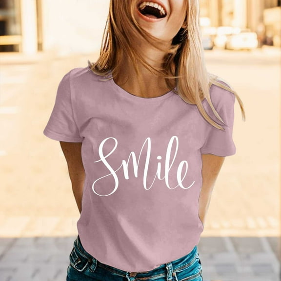 SHITINN T Shirts for Women Graphic Tee Clothes Summer Short Sleeve Top Womans Tops Short Sleeve Shirts for Women Summer Shirts for Women 2025