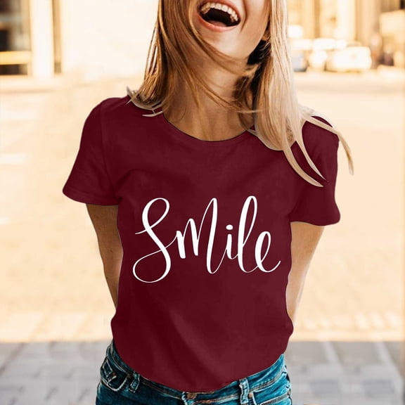 SHITINN T Shirts for Women Graphic Tee Clothes Summer Short Sleeve Top Womens T Shirts Short Sleeve Shirts for Women Tops for Women Trendy Summer
