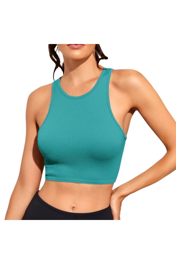 Tang Tops Active Women Top Yoga Sleeveless Sports Vest Women's Chest Pad Loose Breathable Running Fitness Quick Drying Top