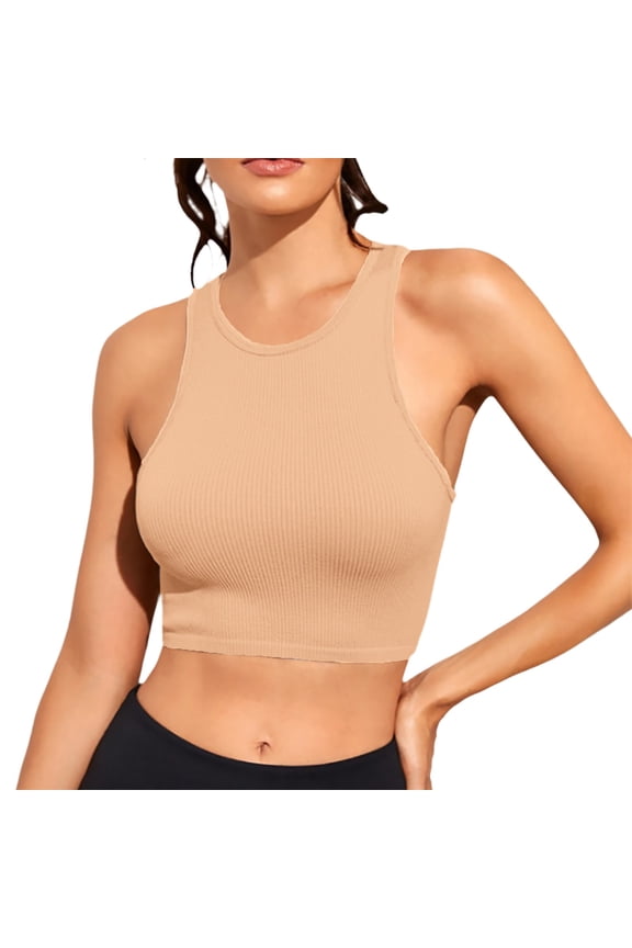 Tang Tops Active Women Top Yoga Sleeveless Sports Vest Women's Chest Pad Loose Breathable Running Fitness Quick Drying Top