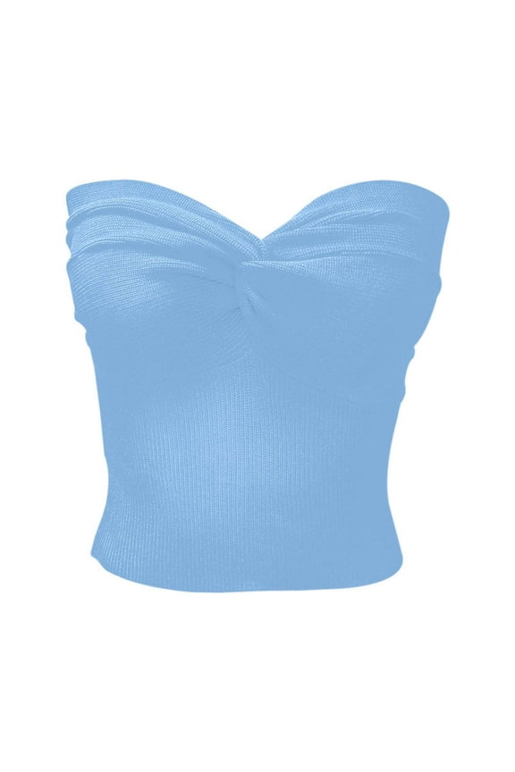 Tops for Women Sequin Top for Women Elegant Strapless Solid Color Knit Top for Women Stretchable Tube Bandeau Bra Crop Tops for Casual Or Party Wear