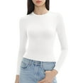 thumbnail image 1 of SHITINN Tops for Women Women's Slim Tops Long Sleeve Round Neck Crop Top Tee Shirt Basic Solid Tight Slim Fit C Short Sleeve Tunic Tops for Women Womens Tops Summer, 1 of 3
