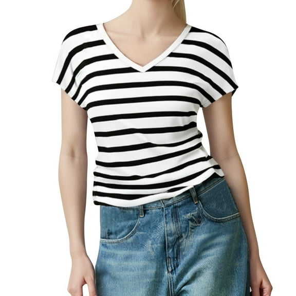 SHITINN V Neck Casual Loose Sleeveless Vest Top for Women Solid Color Short Sleeve Split Hem Shir Women Tshirts Short Sleeve Tops for Women Summer Top