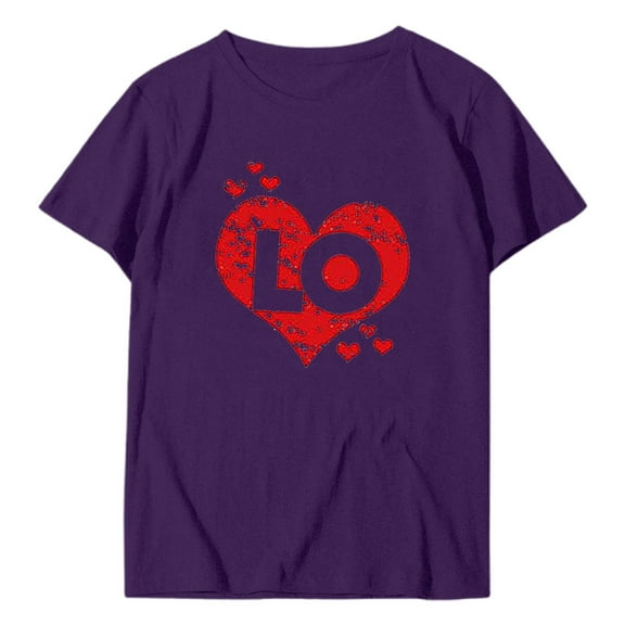 SHITINN Valentine's Day Graphic Short Sleeve T Shirt for Men and Women Casual Fashion Tee for You Womens Clothing Short Sleeve Womens Tops Womens Summer Outfits