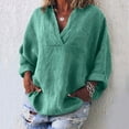 thumbnail image 1 of SHITINN Womans Tops Boho Womens Long Sleeve Linen Kaftan Ladies Baggy Blouse Tee Shirt Tops Short Sleeve Tops for Women Womens Tops Summer, 1 of 3