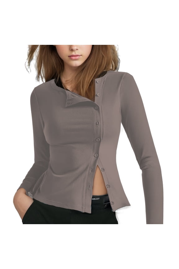 Women Button Down Ribbed Tops Long Sleeve Going Out Fitted Shirt Women's Clothes Short Sleeve Blouses Tops for Women Trendy Summer