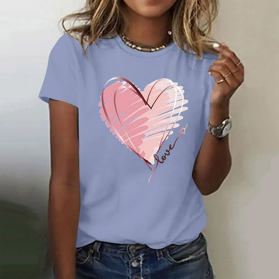 SHITINN Women Casual Christmas Printing Shirts Round Neck Short Sleeve Tee Tops Tunic Blouse Tshirts Shirts for Women Short Sleeve Tops Womens Tops Summer