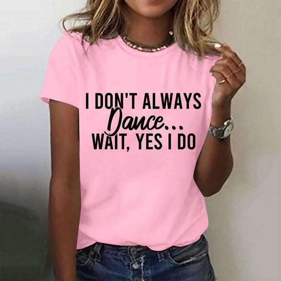 SHITINN Women Casual Fashion Prints Short Sleeves Crew Neck Loose T Shirt Blouse Tops Women's Shirts Cute Short Sleeve Tops for Women Womens Summer Tops Casual