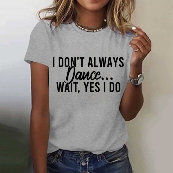 SHITINN Women Casual Fashion Prints Short Sleeves Crew Neck Loose T Shirt Blouse Tops Womens Clothing Short Sleeve Tops Summer Tops