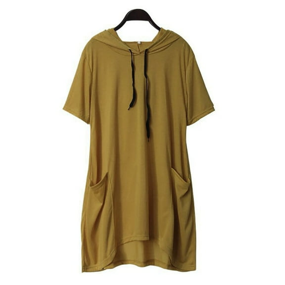 SHITINN Women Casual Solid Cat Ear Hooded Short Sleeves Pocket Top Blouse Shirt Short Sleeve Womens Tops Blouse for Women Women Clothing