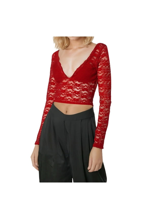 Women Lace Long Sleeve Top See Through Mesh Crop Top Floral Slim Fit Layering Top Tee Shi Casual Tops for Women Women's Short Sleeve Tops Womens Summer Blouses