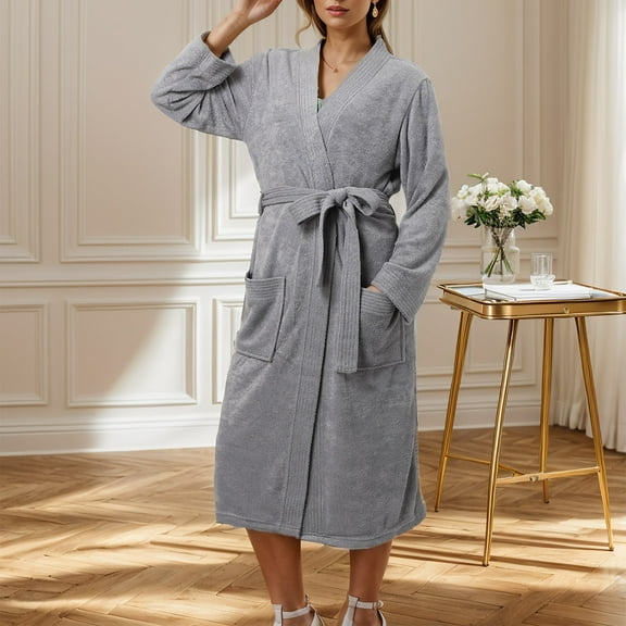 SHITINN Women's Bathrobe Absorbent Quick Drying Bathrobe Bathrobe Thin Long. Extra Long Robe Fancy Robes Womens plus Size Robes 2xx
