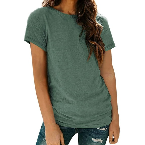 SHITINN Women's Casual Crew Neck Loose Top Short Sleeve T Shirt Cute Short Sleeve Tops for Women Womens Summer Blouses Womens Shirts Casual