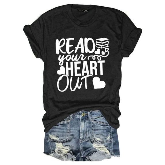 SHITINN Women's Casual Letter Print V Neck Tee | Short Sleeve Top with Color Options Women Short Sleeve Tops Women's Shirts Summer Top