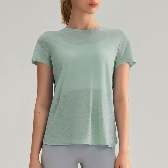 SHITINN Women's Casual Loose Fit Round Neck Short Sleeve T Shirt with Back Cutout for Daily Wear Short Sleeve Womens Tops Summer Top Womens Basic Tops