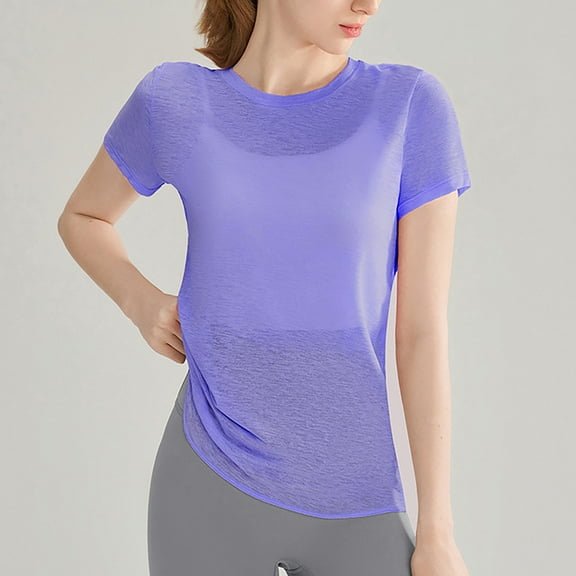 SHITINN Women's Casual Loose Fit Round Neck Short Sleeve T Shirt with Back Cutout for Daily Wear Womens Tops Short Sleeve Women's Clothing Womens Tops Trendy