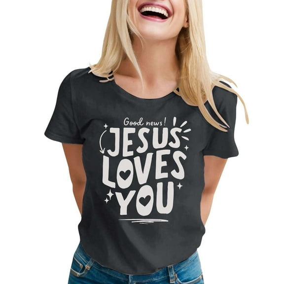 SHITINN Women's Casual Printed Round Neck Short Sleeve T Shirt Top Women's Clothes Womens Summer Tops Short Sleeve Ladies Tops and Blouses