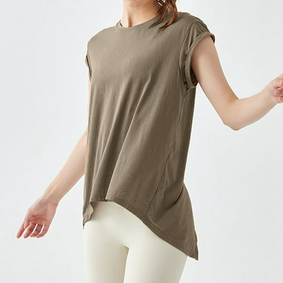 SHITINN Women's Covering Quick Drying Sports Top Sweat Absorbing Short Sleeved Yoga Suit Loose Yo Women Short Sleeve Tops Summer Clothes for Women Women's Tops