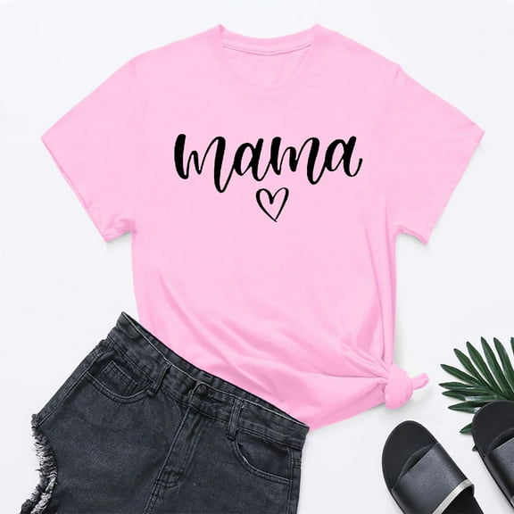 SHITINN Women's Fashion Alphabet Print Day Graphic T Shirt Womens Tshirt Womens Short Sleeve Blouses Womens Summer T Shirts
