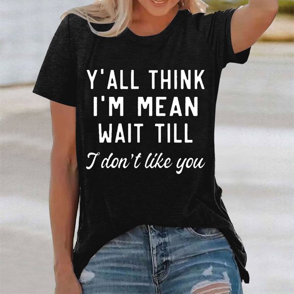 SHITINN Women's Fashion Print Top Loose Crew Neck T Shirt Short Sleeve Tunic Tops for Women Tops for Women Summer Clothes