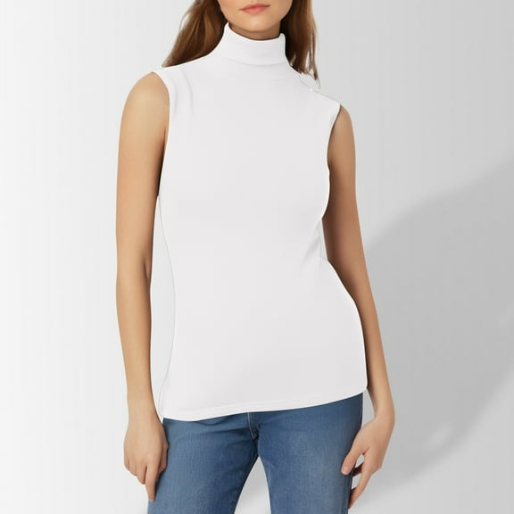 SHITINN Women's Fashion Solid Color Inside A Small Shirt Sleeveless Turtleneck Vest Base Shirt 3x Top Women Shirts Woman Apparel Shirt Tang Tops Back Support Lace Cold Shoulder Top Blouses Women
