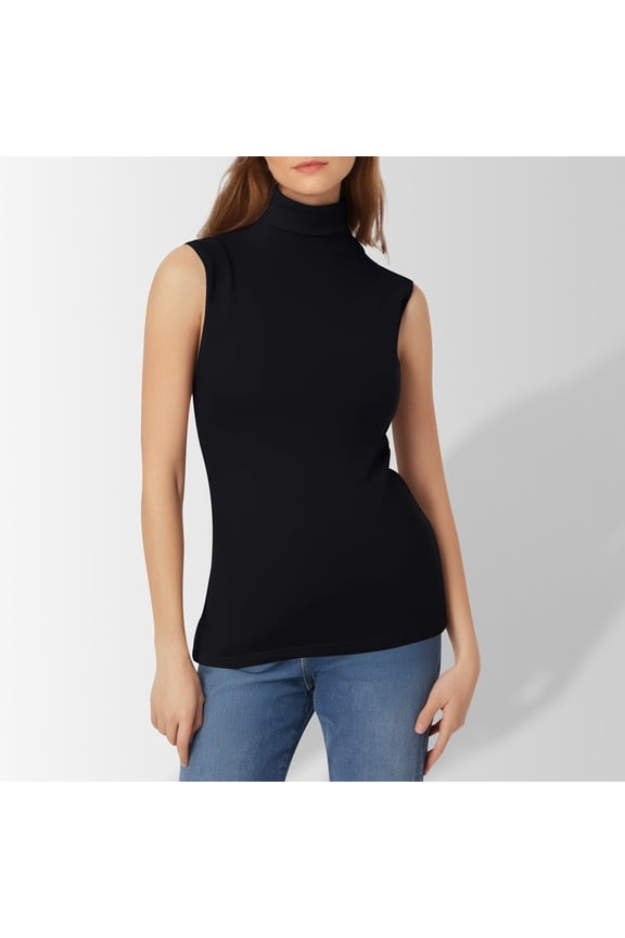 Women's Fashion Solid Color Inside A Small Shirt Sleeveless Turtleneck Vest Base Shirt 3x Top Women Shirts Woman Apparel Shirt Tang Tops Back Support Lace Cold Shoulder Top Blouses Women