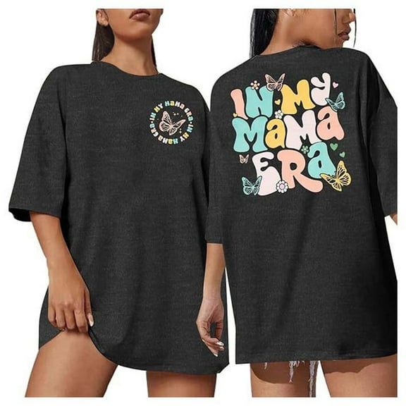 SHITINN Women's Fashion Women's Casual Loose Letter Print Crew Neck Short Sleeve T Shirt Top Short Sleeve Tops for Women Womens Shirts Summer