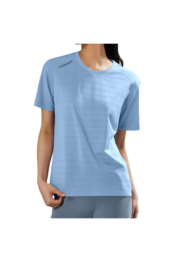 Women's Ice Silk T Shirt for Sports Casual Wear Running and Fitness Breathable Short Sle Short Sleeve Shirts for Women Loose Fitting Tops for Women Shirts for Women