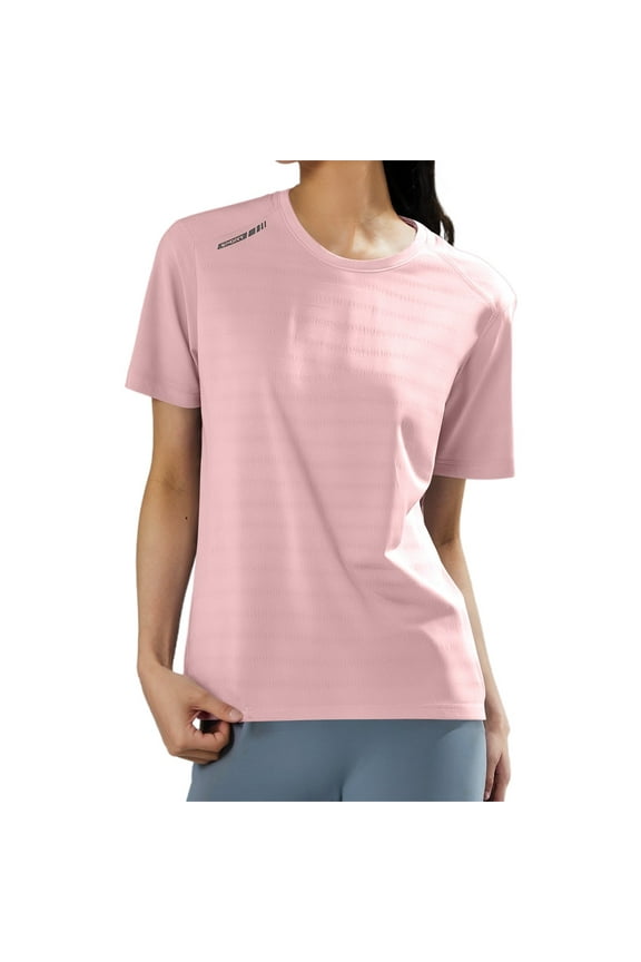 Women's Ice Silk T Shirt for Sports Casual Wear Running and Fitness Breathable Short Sle Womens Short Sleeve Tops Summer Clothes Womens Shirts Casual