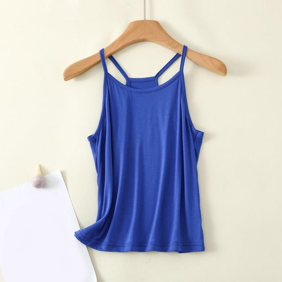 SHITINN Women's Neck Sleeveless Knit Ribbed Fitted Casual Crop Tank Top plus Size Womens Camisoles with Shelf Bra Sleep for Women Crop Top Tops for Women Thin Strap Workout Bras for Teen Girls Nylon