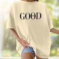 thumbnail image 1 of SHITINN Women's Oversized Casual Letter Print Short Sleeve Top，Fashionable and Comfortable T Shi Womens T-Shirts Womens Short Sleeve Blouses Womens Summer Blouses, 1 of 4