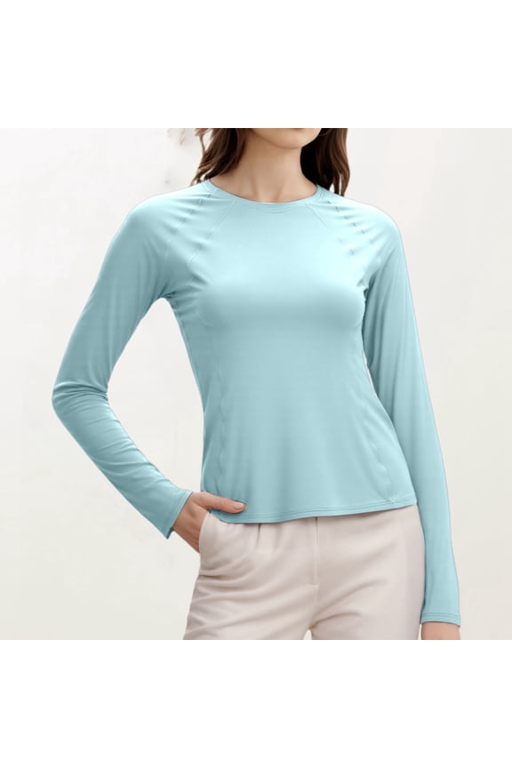 Women's Protective Wicking Long Sleeve Yoga Fitness Shirt & Breathable for Running & Spor Womens Short Sleeve Tops Womens Tops Trendy Summer Shirts Women