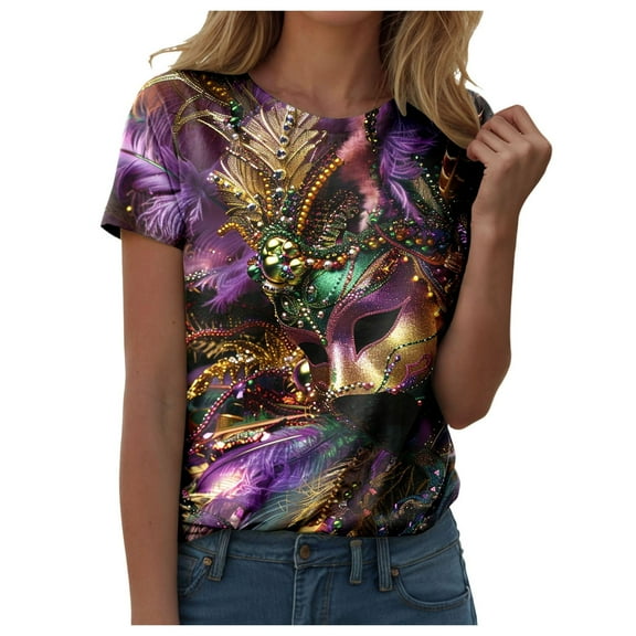 SHITINN Women's Round Neck T Shirt Graphic Short Sleeve Top Tops for Women Womens Short Sleeve Blouses Clothes for Women
