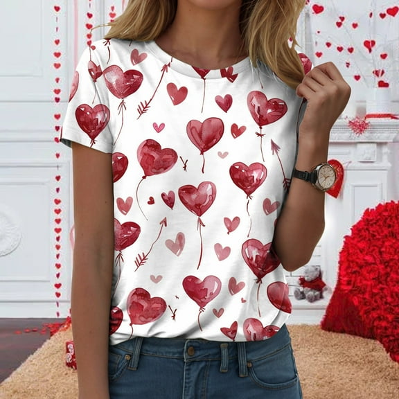 SHITINN Women's Round Neck T Shirt Graphic Short Sleeve Top Women Blouse Womens Short Sleeve Tops Womens Summer Blouses