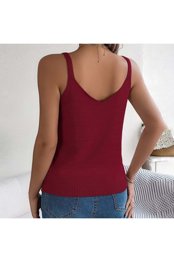 Women's Round R Neck Sleeveless Knitted Slim Fit Casual Open Navel Vest Short Sleeve Shirts for Women Women's Clothing Womens Clothes