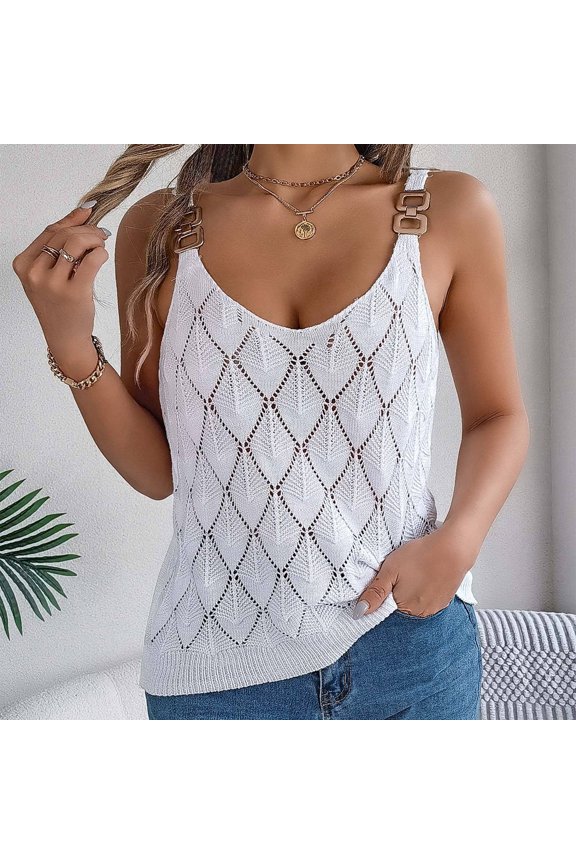 Women's Round R Neck Sleeveless Knitted Slim Fit Casual Open Navel Vest Short Sleeve Shirts for Women Womens Tees Loose Fit Womens Blouse