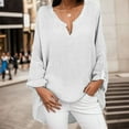 thumbnail image 1 of SHITINN Women's Shirts Sleeve Shirt V Neck Solid Top Plus Casual Women Size Color Long Blouse Loose Women's Blou Women's Short Sleeve Tops Summer Fashion Women, 1 of 3