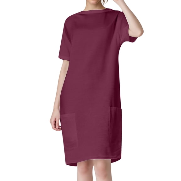 SHITINN Women's Short Sleeve Casual Pocket T Shirt Top Comfy Blend Tee for Daily Wear and Leisure Womens Tops Short Sleeve Womens Tops Womens Tees Loose Fit