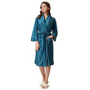 Pavilia Women’s Teal Blue Fleece Robe Soft Plush Warm Long Bathrobe ...