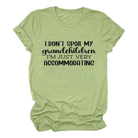 SHITINN Women's Solid Color Casual Fashion Letter Printed Round Neck Short Sleeved T Shirt Top Short Sleeve Shirts for Women T Shirts for Women Cute Summer Tops