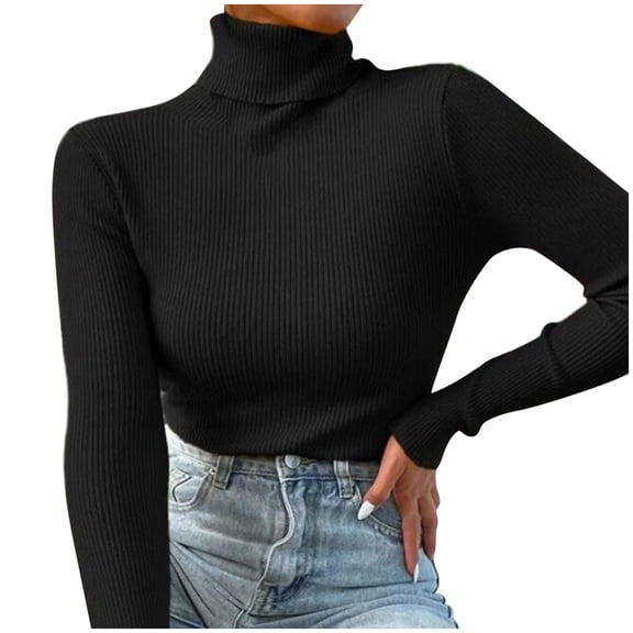 SHITINN Women's Solid Color Turtleneck Bottom Sweater Pullover Knit Top T Shirt T Shirts Women Womens Summer Tops Short Sleeve Tops for Women Trendy Summer