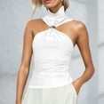 thumbnail image 1 of SHITINN Women's Spring/Summer Gold Ring Detail Sleeveless High Neck Tank Top Baggy Casual Shirts Women Drinking Tops for Women Layering Shirt Ally Tops Women Cleavage Tops 3x Sleeveless Beaded, 1 of 6