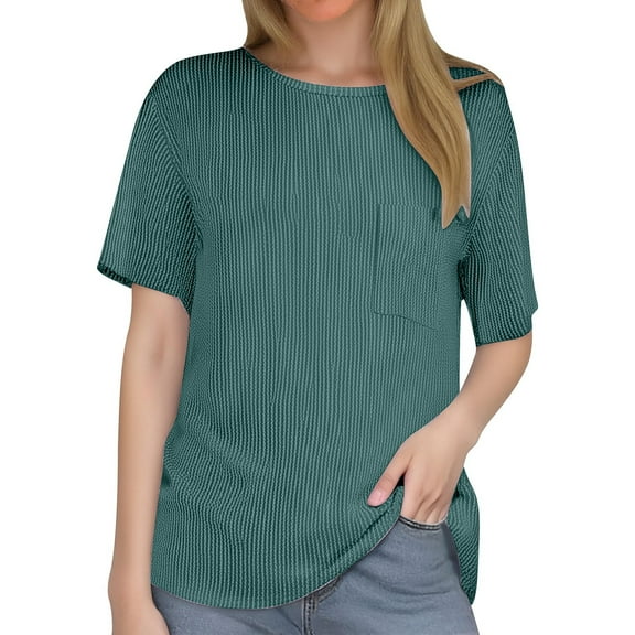 SHITINN Women's Summer Casual Stripe Short Sleeve Pocket T Shirt T Shirts for Women Womens Short Sleeve Tops Women's Clothing